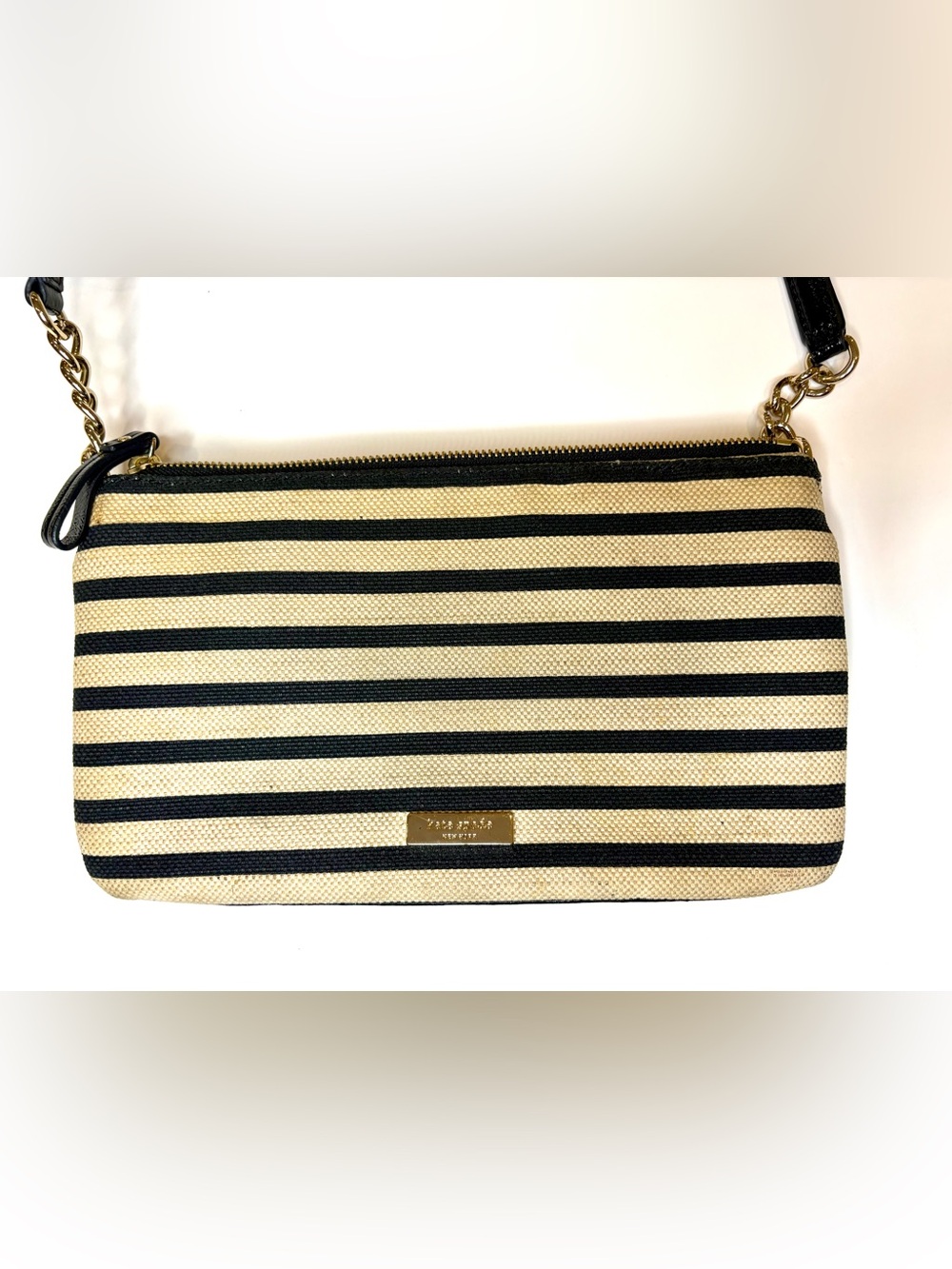 Kate Spade New York Vintage Celina Black & Tan Crossbody Bag Patent Leather Trim - Picture 2 of 4